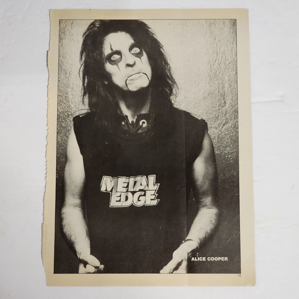 Vintage 80s Tommy Lee Alice Cooper Pinup Poster Clipping 8x10 Metal Edge